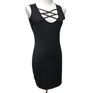 Yoins Dress Womens Large Sheath Black